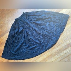 Vintage 80s black acetate Tantrum Collections midi/maxi crinkle skirt XS/S